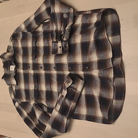 H&M Other - Like New H&M L.O.G.G Brown/Blue/Cream Plaid Flannel 100% Cotton